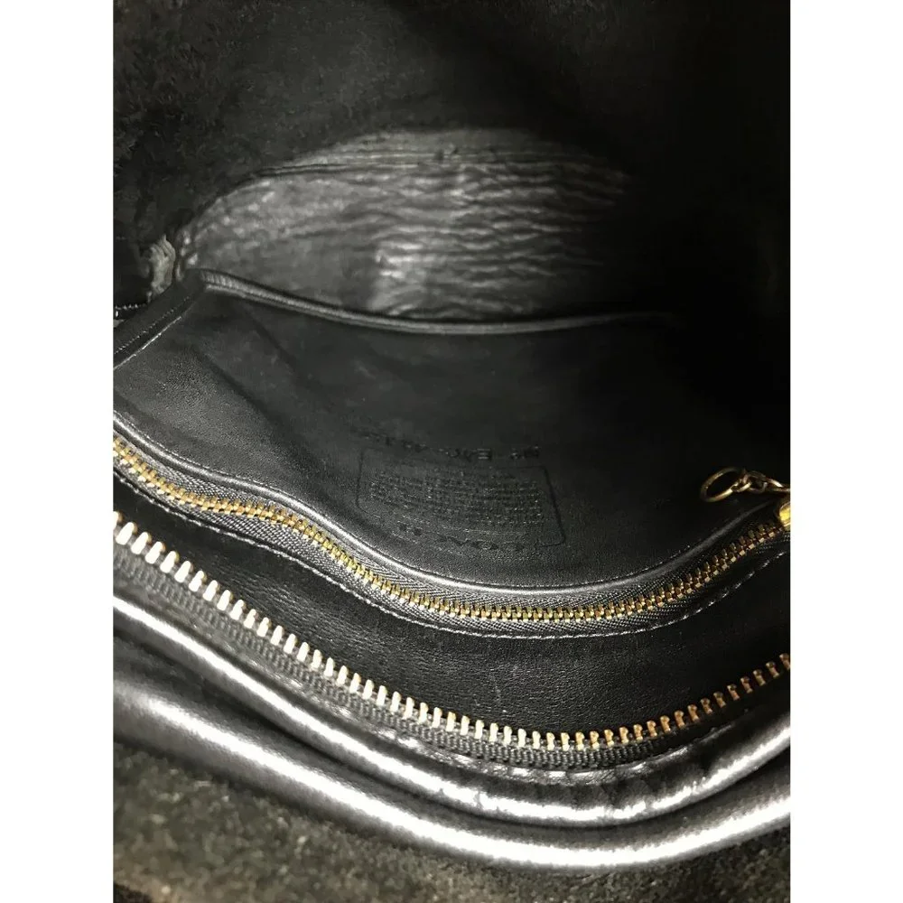 Vintage Coach Whitney Black Leather Saddle Bag Shoulder Bag Handbag Purs